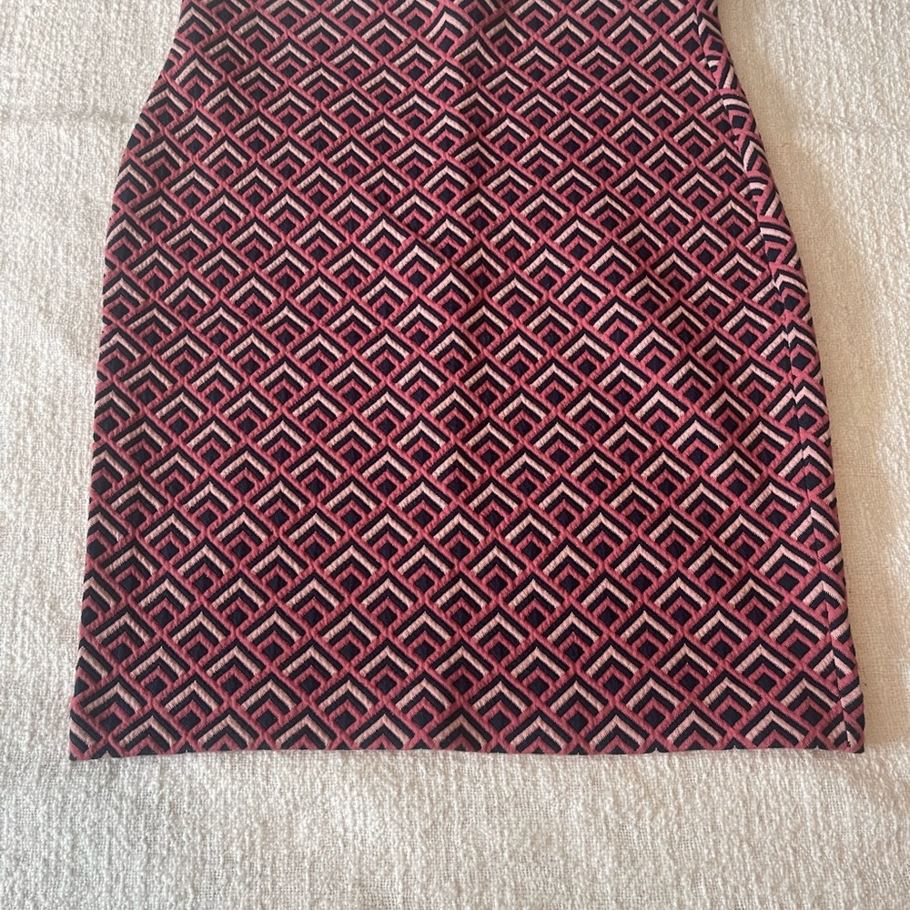 LOFT Pink and Black Patterned Pencil Skirt
